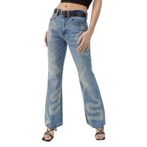 BDG Urban Outfitters 90s Bootcut Jeans Size 28 Rhinestone‎ Embellished Denim